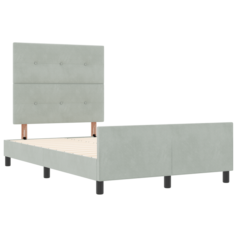 Casa si Gradina - Mobilier - Paturi si accesorii - Paturi - Cadru de pat, gri deschis, 120x190 cm, catifea - Infinity.ro
