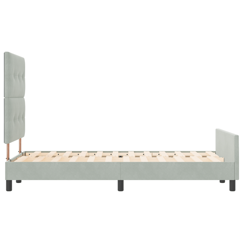 Casa si Gradina - Mobilier - Paturi si accesorii - Paturi - Cadru de pat, gri deschis, 120x190 cm, catifea - Infinity.ro