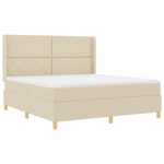 Casa si Gradina - Mobilier - Paturi si accesorii - Paturi - Pat box spring cu saltea & LED, crem, 180x200 cm, textil - Infinity.ro