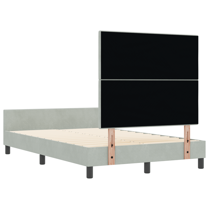 Casa si Gradina - Mobilier - Paturi si accesorii - Paturi - Cadru de pat, gri deschis, 120x190 cm, catifea - Infinity.ro