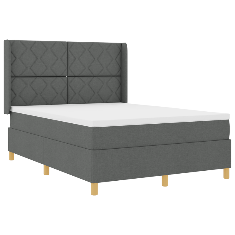 Casa si Gradina - Mobilier - Paturi si accesorii - Paturi - Pat cu saltea si LED Gri Inchis 160x200 cm Fabricat - Infinity.ro