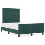 Casa si Gradina - Mobilier - Paturi si accesorii - Paturi - Pat  verde inchis, 120x190 cm, fabricat din catifea - Infinity.ro