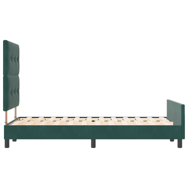 Casa si Gradina - Mobilier - Paturi si accesorii - Paturi - Pat  verde inchis, 120x190 cm, fabricat din catifea - Infinity.ro