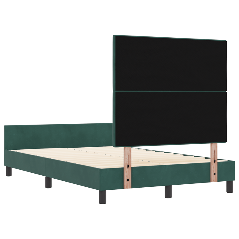 Casa si Gradina - Mobilier - Paturi si accesorii - Paturi - Pat  verde inchis, 120x190 cm, fabricat din catifea - Infinity.ro