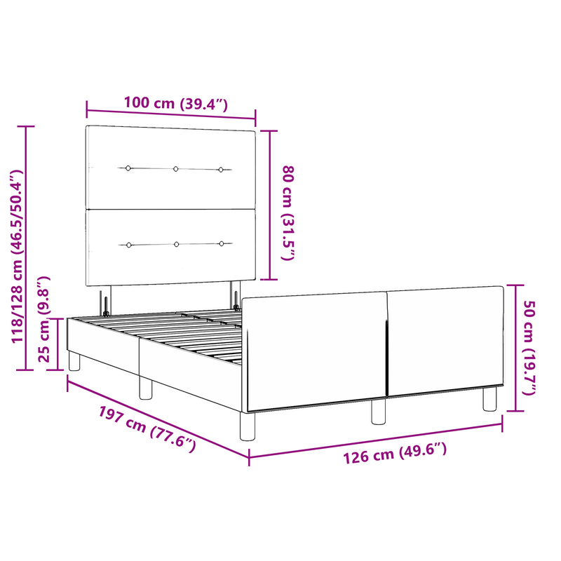 Casa si Gradina - Mobilier - Paturi si accesorii - Paturi - Pat  verde inchis, 120x190 cm, fabricat din catifea - Infinity.ro