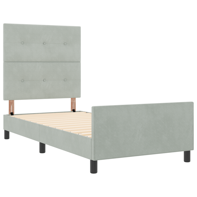 Casa si Gradina - Mobilier - Paturi si accesorii - Paturi - Cadru de pat, gri deschis, 80x200 cm, catifea - Infinity.ro