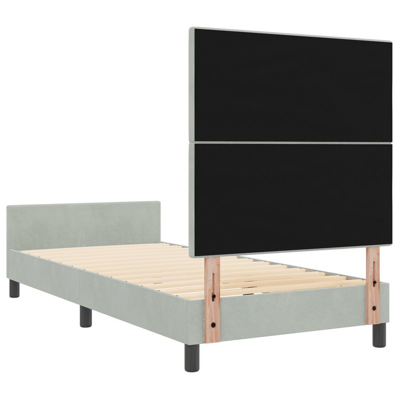 Casa si Gradina - Mobilier - Paturi si accesorii - Paturi - Cadru de pat, gri deschis, 80x200 cm, catifea - Infinity.ro