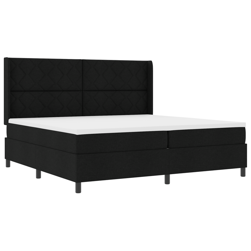 Casa si Gradina - Mobilier - Paturi si accesorii - Paturi - Pat box spring cu saltea & LED, negru, 200x200 cm, textil - Infinity.ro