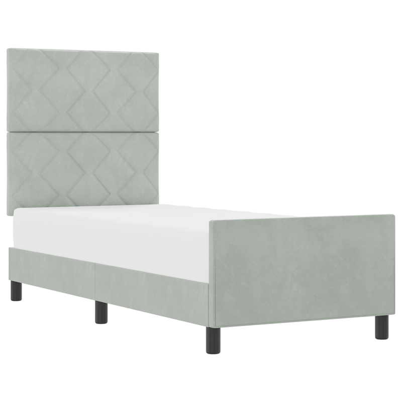 Casa si Gradina - Mobilier - Paturi si accesorii - Paturi - Cadru de pat, gri deschis, 80x200 cm, catifea - Infinity.ro
