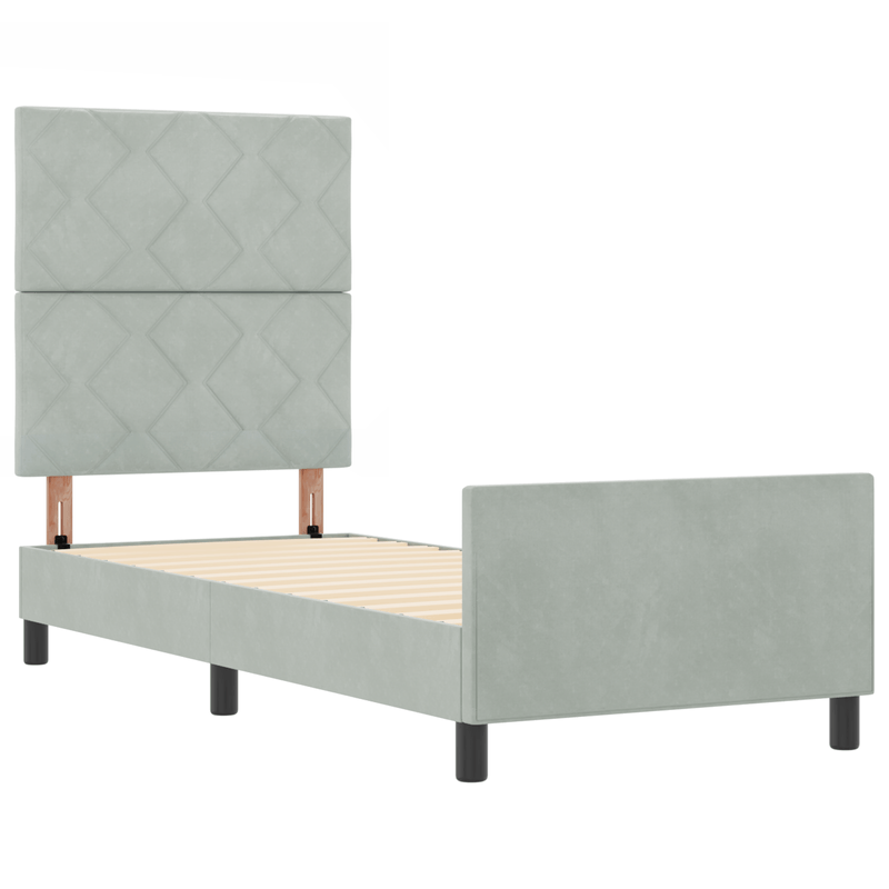 Casa si Gradina - Mobilier - Paturi si accesorii - Paturi - Cadru de pat, gri deschis, 80x200 cm, catifea - Infinity.ro