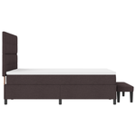 Casa si Gradina - Mobilier - Paturi si accesorii - Paturi - Pat cu arcuri cu saltea si banca maro inchis 140x200 cm tesatura - Infinity.ro