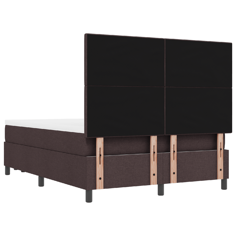 Casa si Gradina - Mobilier - Paturi si accesorii - Paturi - Pat cu arcuri cu saltea si banca maro inchis 140x200 cm tesatura - Infinity.ro