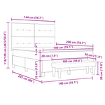 Casa si Gradina - Mobilier - Paturi si accesorii - Paturi - Pat cu arcuri cu saltea si banca maro inchis 140x200 cm tesatura - Infinity.ro