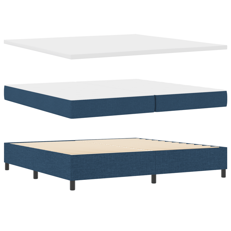 Casa si Gradina - Mobilier - Paturi si accesorii - Paturi - Pat box spring cu saltea & LED, albastru, 200x200 cm, textil - Infinity.ro