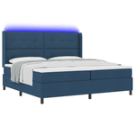 Casa si Gradina - Mobilier - Paturi si accesorii - Paturi - Pat box spring cu saltea & LED, albastru, 200x200 cm, textil - Infinity.ro