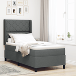 Casa si Gradina - Mobilier - Paturi si accesorii - Paturi - Pat box spring cu saltea & LED, gri inchis, 100x200 cm, textil - Infinity.ro