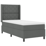 Casa si Gradina - Mobilier - Paturi si accesorii - Paturi - Pat box spring cu saltea & LED, gri inchis, 100x200 cm, textil - Infinity.ro