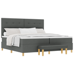 Casa si Gradina - Mobilier - Paturi si accesorii - Paturi - Pat cu arcuri cu saltea si banca Gri inchis 200x200 cm Fabri - Infinity.ro