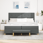 Casa si Gradina - Mobilier - Paturi si accesorii - Paturi - Pat cu arcuri cu saltea si banca Gri inchis 200x200 cm Fabri - Infinity.ro