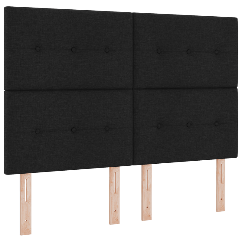 Casa si Gradina - Mobilier - Paturi si accesorii - Paturi - Pat cu arcuri cu saltea si banca Negru 140x190 cm Tesatura - Infinity.ro