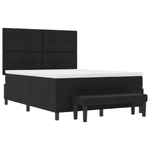 Casa si Gradina - Mobilier - Paturi si accesorii - Paturi - Pat cu arcuri cu saltea si banca Negru 140x190 cm Tesatura - Infinity.ro