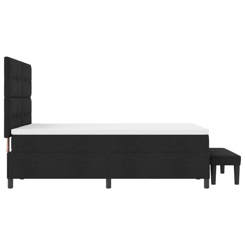 Casa si Gradina - Mobilier - Paturi si accesorii - Paturi - Pat cu arcuri cu saltea si banca Negru 140x190 cm Tesatura - Infinity.ro