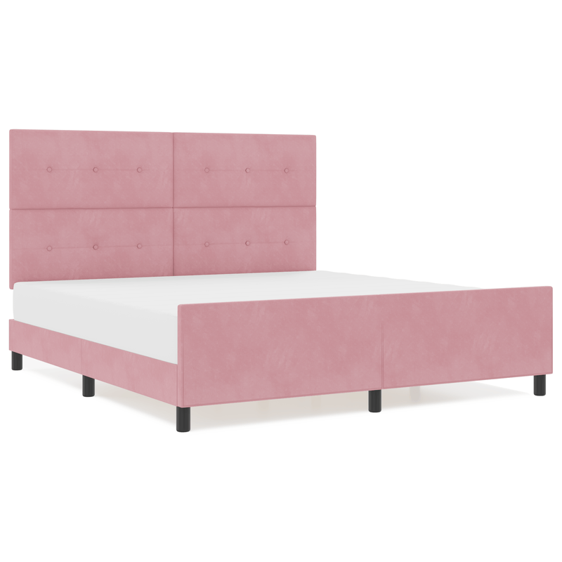 Casa si Gradina - Mobilier - Paturi si accesorii - Paturi - Cadru de pat, roz, 180x200 cm, catifea - Infinity.ro