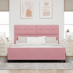 Casa si Gradina - Mobilier - Paturi si accesorii - Paturi - Cadru de pat, roz, 180x200 cm, catifea - Infinity.ro