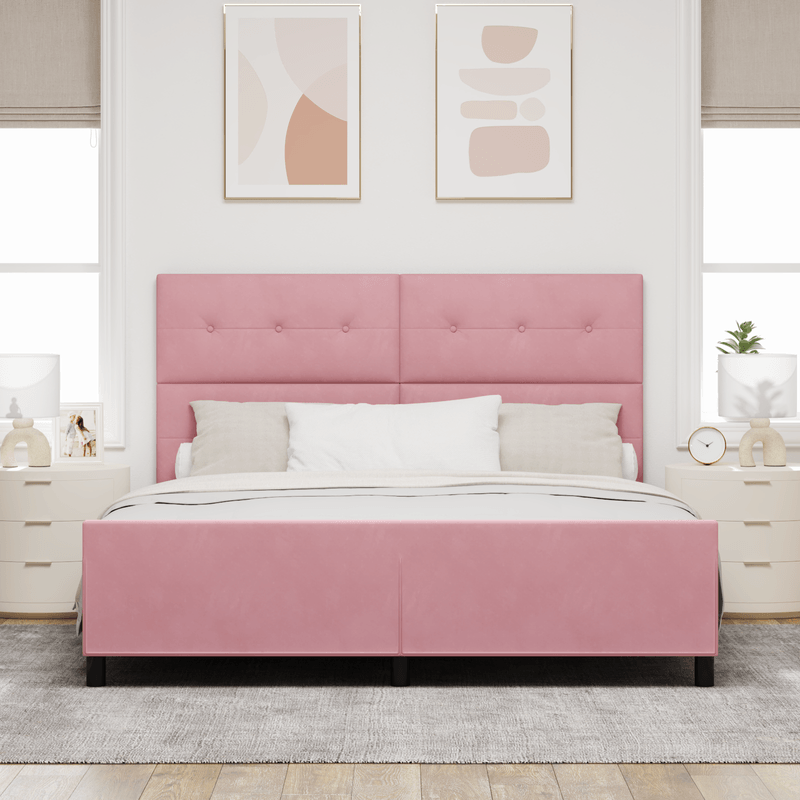 Casa si Gradina - Mobilier - Paturi si accesorii - Paturi - Cadru de pat, roz, 180x200 cm, catifea - Infinity.ro