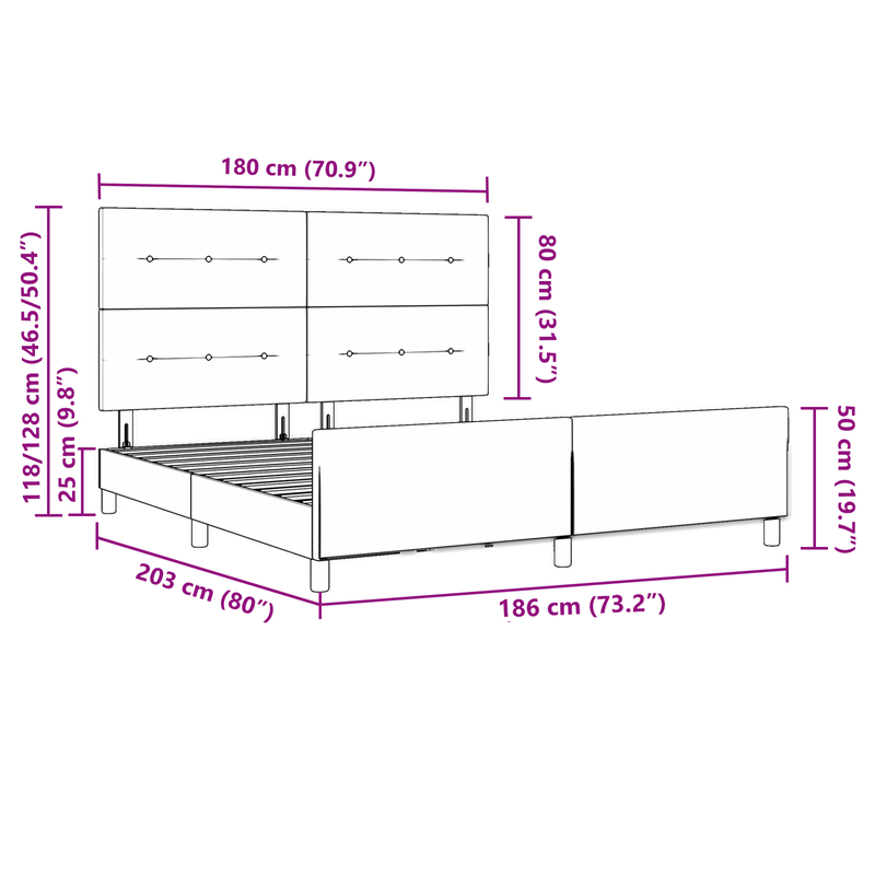 Casa si Gradina - Mobilier - Paturi si accesorii - Paturi - Cadru de pat, roz, 180x200 cm, catifea - Infinity.ro