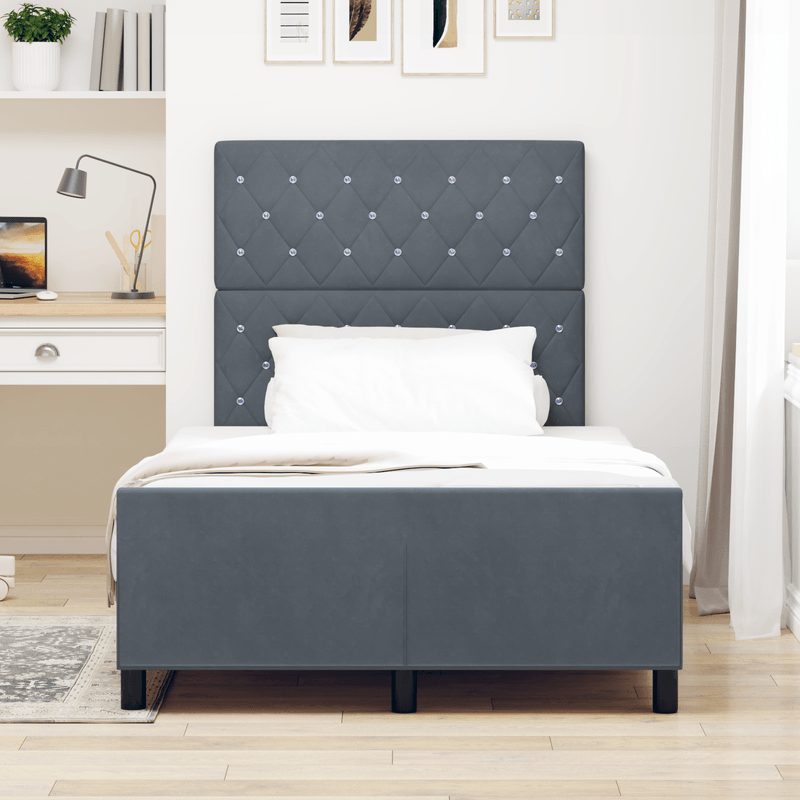 Casa si Gradina - Mobilier - Paturi si accesorii - Paturi - Cadru de pat, gri inchis, 120x200 cm, catifea - Infinity.ro