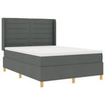 Casa si Gradina - Mobilier - Paturi si accesorii - Paturi - Pat box spring cu saltea & LED, gri inchis, 140x190 cm, textil - Infinity.ro