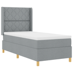 Casa si Gradina - Mobilier - Paturi si accesorii - Paturi - Pat box spring cu saltea & LED, gri deschis, 100x200 cm, textil - Infinity.ro