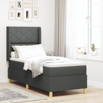 Casa si Gradina - Mobilier - Paturi si accesorii - Paturi - Pat box spring cu saltea & LED, gri inchis, 80x200 cm, textil - Infinity.ro
