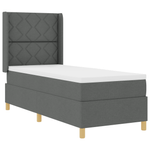 Casa si Gradina - Mobilier - Paturi si accesorii - Paturi - Pat box spring cu saltea & LED, gri inchis, 80x200 cm, textil - Infinity.ro