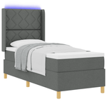 Casa si Gradina - Mobilier - Paturi si accesorii - Paturi - Pat box spring cu saltea & LED, gri inchis, 80x200 cm, textil - Infinity.ro
