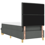 Casa si Gradina - Mobilier - Paturi si accesorii - Paturi - Pat cu arcuri cu saltea si banca gri inchis 90x200 cm tesatura - Infinity.ro