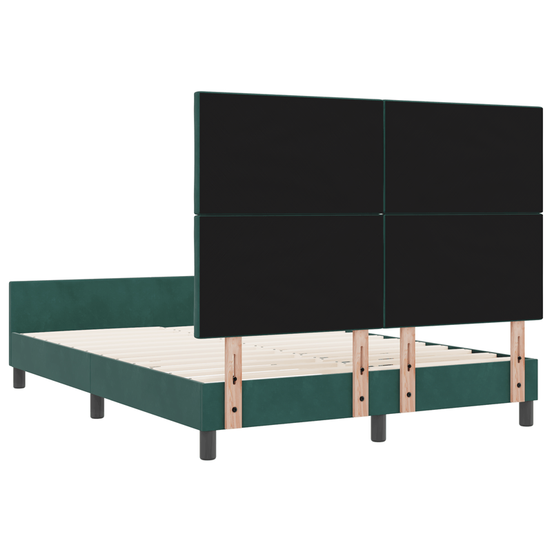 Casa si Gradina - Mobilier - Paturi si accesorii - Paturi - Cadru de pat, verde inchis, 160x200 cm, catifea - Infinity.ro