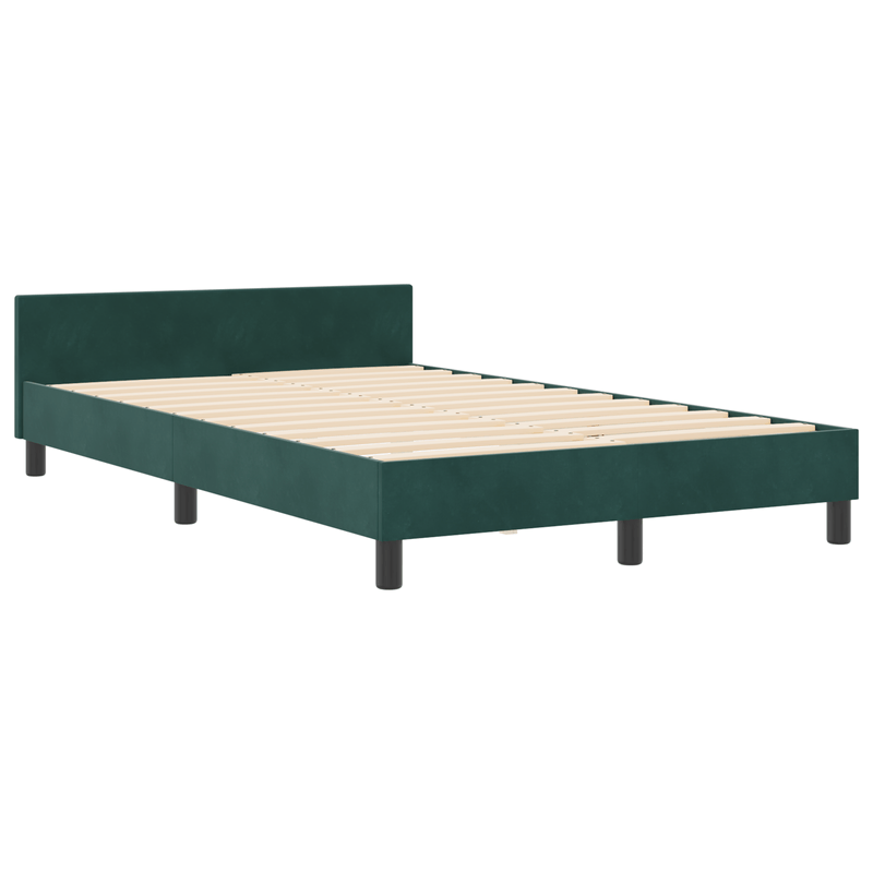 Casa si Gradina - Mobilier - Paturi si accesorii - Paturi - Cadru de pat, verde inchis, 120x190 cm, catifea - Infinity.ro