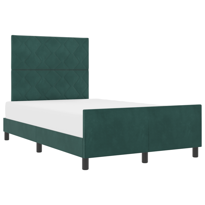 Casa si Gradina - Mobilier - Paturi si accesorii - Paturi - Cadru de pat, verde inchis, 120x190 cm, catifea - Infinity.ro