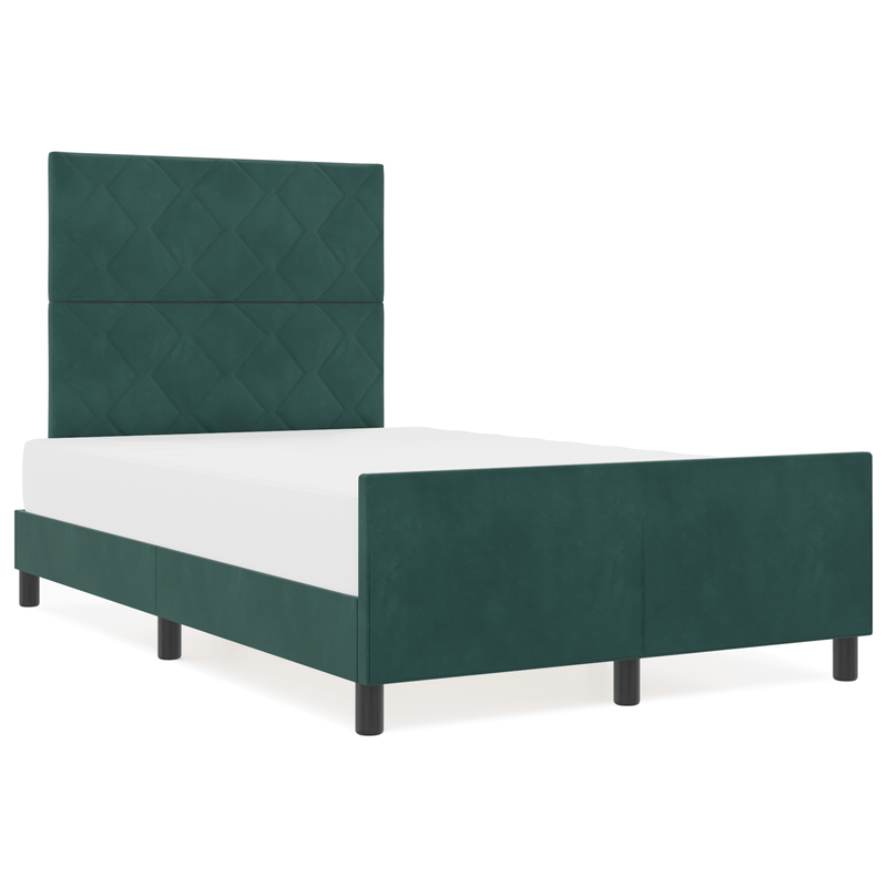 Casa si Gradina - Mobilier - Paturi si accesorii - Paturi - Cadru de pat, verde inchis, 120x190 cm, catifea - Infinity.ro