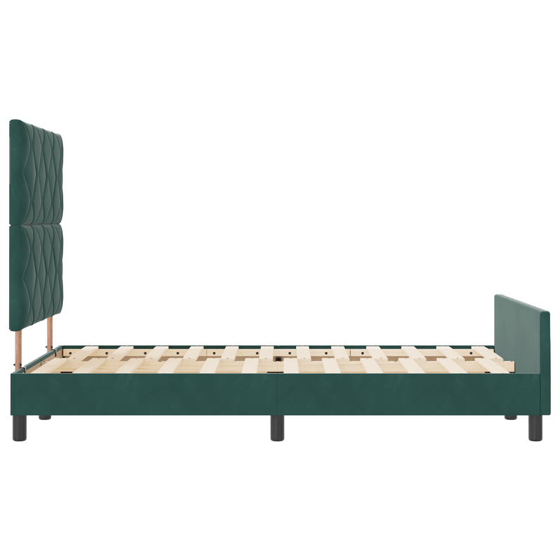 Casa si Gradina - Mobilier - Paturi si accesorii - Paturi - Cadru de pat, verde inchis, 120x190 cm, catifea - Infinity.ro