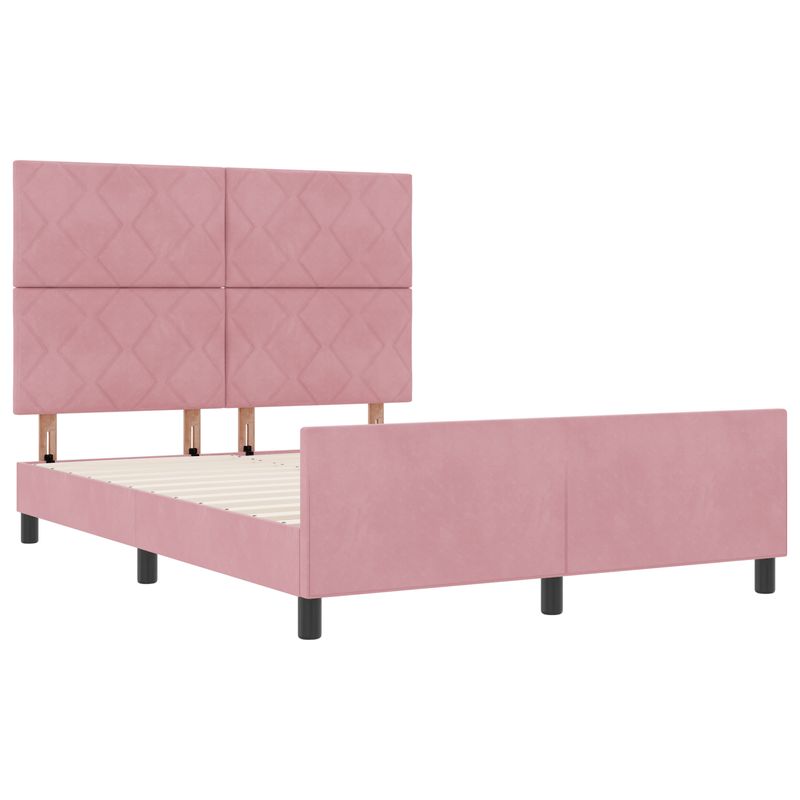 Casa si Gradina - Mobilier - Paturi si accesorii - Paturi - Cadru de pat, roz, 140x200 cm, catifea - Infinity.ro