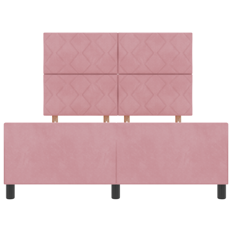 Casa si Gradina - Mobilier - Paturi si accesorii - Paturi - Cadru de pat, roz, 140x200 cm, catifea - Infinity.ro