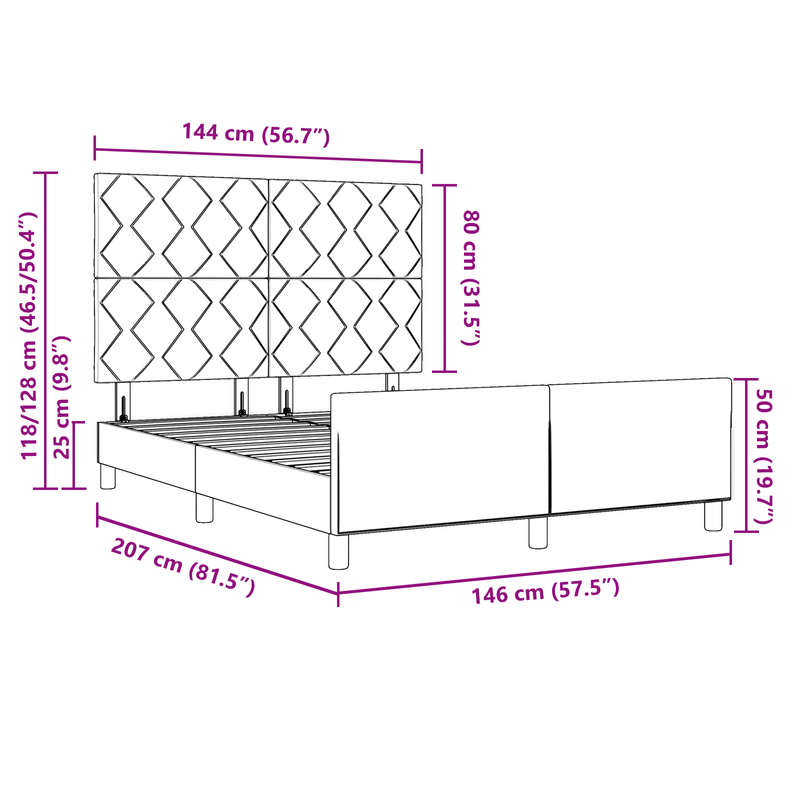 Casa si Gradina - Mobilier - Paturi si accesorii - Paturi - Cadru de pat, roz, 140x200 cm, catifea - Infinity.ro