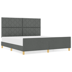 Casa si Gradina - Mobilier - Paturi si accesorii - Paturi - Cadru de pat, gri inchis, 180x200 cm, textil - Infinity.ro