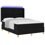 Casa si Gradina - Mobilier - Paturi si accesorii - Paturi - Pat box spring cu saltea & LED, negru, 140x200 cm, textil - Infinity.ro