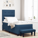 Casa si Gradina - Mobilier - Paturi si accesorii - Paturi - Pat cu baza cu arcuri cu saltea & banca albastra 80x200 cm tesatura - Infinity.ro