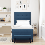 Casa si Gradina - Mobilier - Paturi si accesorii - Paturi - Pat cu baza cu arcuri cu saltea & banca albastra 80x200 cm tesatura - Infinity.ro