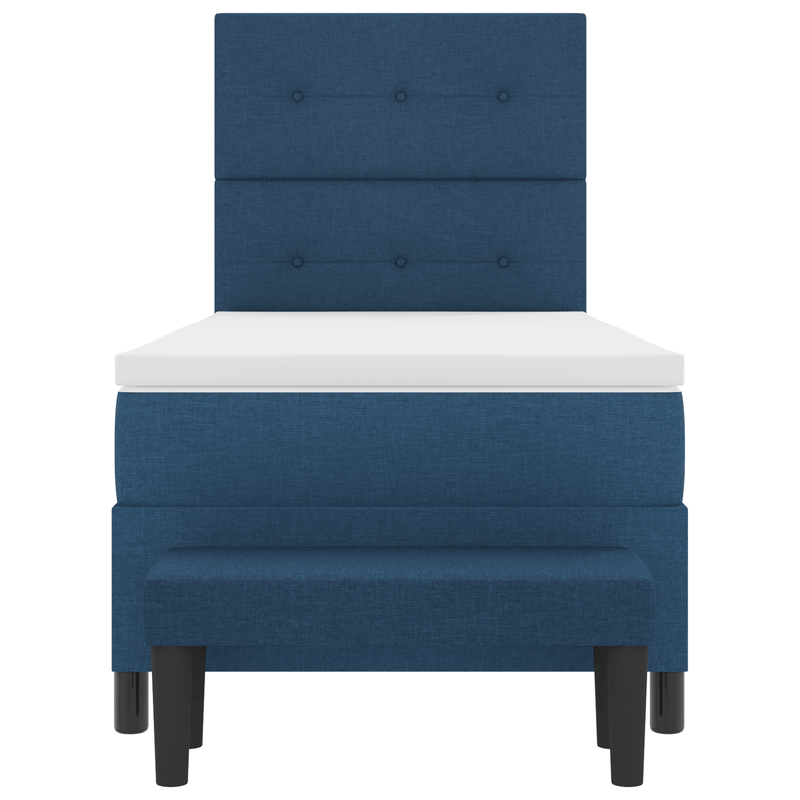 Casa si Gradina - Mobilier - Paturi si accesorii - Paturi - Pat cu baza cu arcuri cu saltea & banca albastra 80x200 cm tesatura - Infinity.ro